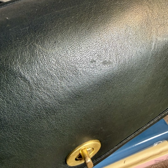 Vintage Coach Compartment Bag — Style 9850 (1990), Forest Green - Picture 12 of 15